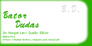bator dudas business card